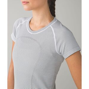 Lululemon Swiftly Tech Short Sleeve | Tempo Stripe Black White | Women’s 10